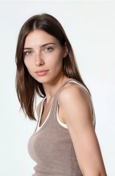 Reserved - LADIES` TOP - коричневий - 783KL-88M