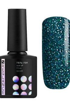 Уценка! Гель-лак для ногтей Reglance Gel Polish 164 Темно-зеленый с блестками, 7.5 мл