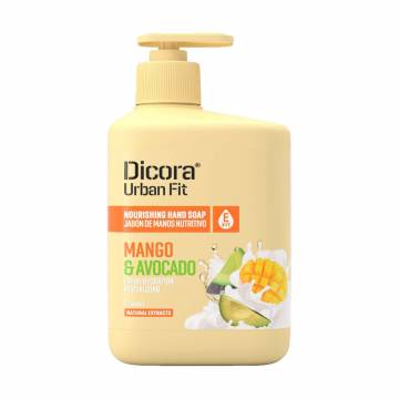 Питательное мыло для рук Dicora Urban Fit Nourishing Hand Soap Манго и авокадо, с витамином Е, 500 мл Питательное мыло для рук Dicora Urban Fit Nourishing Hand Soap Манго и авокадо, с витамином Е, 500 мл