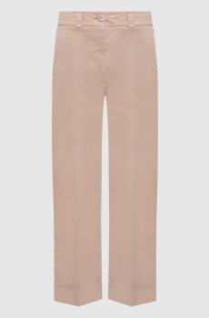 Бежевые брюки с отворотами