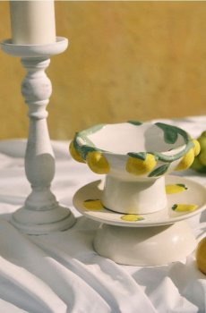 Декоративна таця з мотивом лимонів - різнобарвний