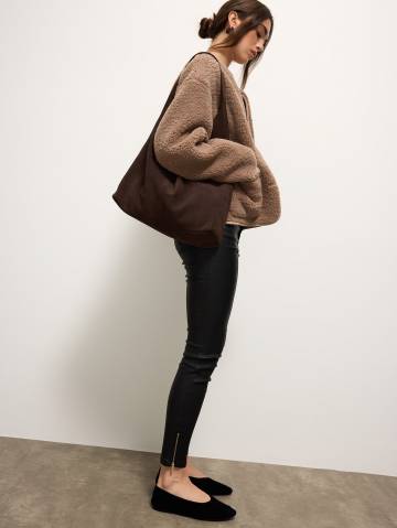 Mohito - Штани з восковим блиском - чорний - 40