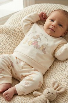 Комплект із світшота та штанів Mickey Mouse - кремовий