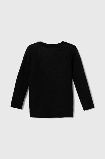 Детский хлопковый свитер United Colors of Benetton цвет чёрный лёгкий