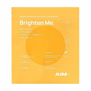 Тканевая маска для лица AIMX Brighten Me Face Mask With Vitamin C And Peptides, 25 мл Тканевая маска для лица AIMX Brighten Me Face Mask With Vitamin C And Peptides, 25 мл
