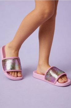Капці з декоративними паєтками - рожевий