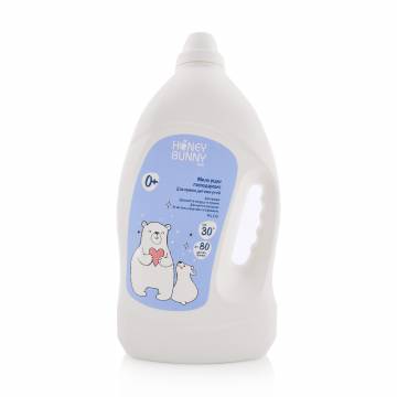 Белое хозяйственное жидкое мыло Honey Bunny 0+ для детских вещей, 4 л Белое хозяйственное жидкое мыло Honey Bunny 0+ для детских вещей, 4 л