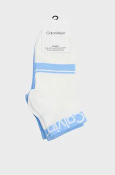 Мужские носки (2 пары)  QUARTER LOGO STRIPE Разноцветный ONESIZE Calvin Klein 701237874
