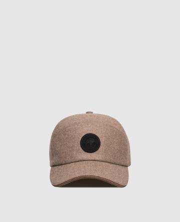 Коричневая кепка из шерсти и кашемира с логотипом