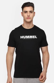 hummel Men Black Typography Printed T-shirt