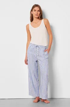 Женские льняные брюки в полоску 7/8 CEMA Разноцветный S Etam 6539489