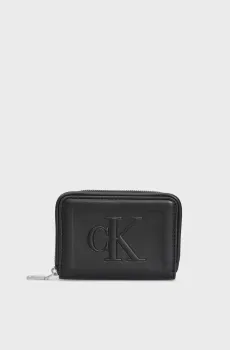 Женский черный кошелек SCULPTED MED ZIP AROUND PIPPING Черный ONESIZE Calvin Klein K60K610353