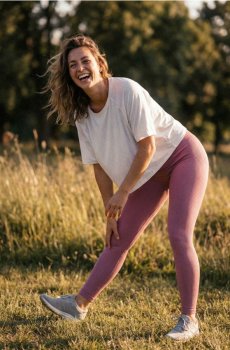 Ребристі легінси - пурпуровий