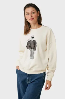 Женский белый свитшот Loose fit sweat with big print Белый M Mexx MF007505043W