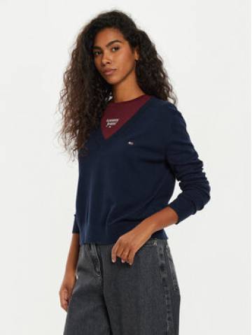 Tommy Jeans Светр Tjw Essential DW0DW18670 Cиній Regular Fit Tommy Jeans Светр Tjw Essential DW0DW18670 Cиній Regular Fit