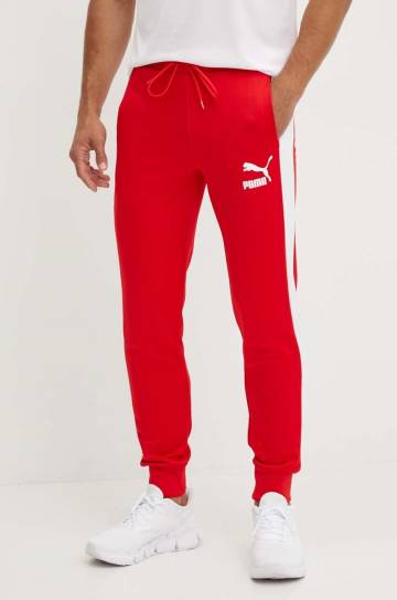 Спортивные штаны Puma цвет красный с аппликацией 530098.11-red Спортивные штаны Puma цвет красный с аппликацией 530098.11-red