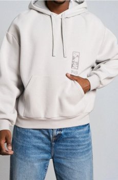 Худі Comfort Fit з вишивкою - нюдовий