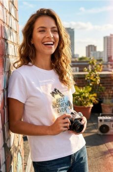 Футболка з принтом - білий