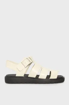 Женские бежевые кожаные сандалии FISHERMAN Бежевый 40 Calvin Klein YW0YW01700