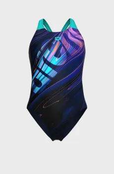Женский темно-синий купальник FLOW SWIMSUIT V BACK LB Синий 44 Arena 008935-790