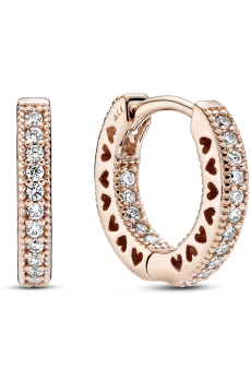 Сережки з паве та сердечками