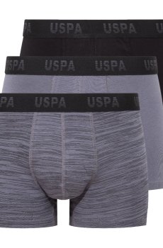 Трусы-боксеры мужские U.S. Polo Assn. 80505, Anthracite/Black/Printed, размер XL, 3 шт