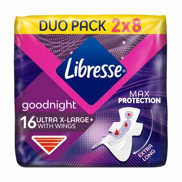 Прокладки гигиенические Libresse Ultra Goodnight X-Large широкие ночные, 16 шт Прокладки гигиенические Libresse Ultra Goodnight X-Large широкие ночные, 16 шт