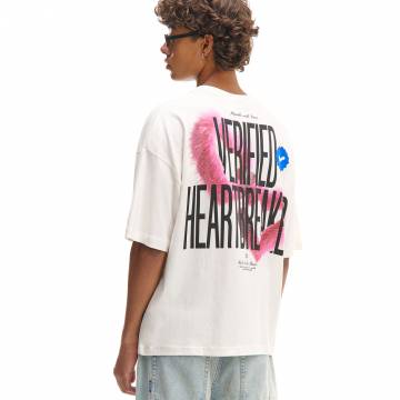 Cropp - Біла футболка з принтом - кремовий Cropp - Біла футболка з принтом - кремовий