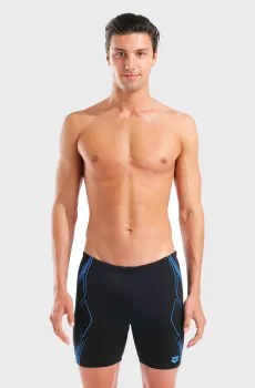 Мужские черные плавки GRAPHIC SWIM MID JAMMER Черный 100 Arena 011185-508