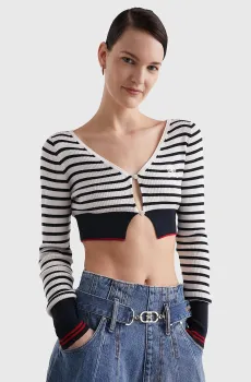 Женский кардиган в полоску THL BRETON STRIPE Разноцветный M Tommy Hilfiger WW0WW37709