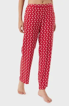 Женские красные брюки с узором ELWIN Красный M Etam 6537116