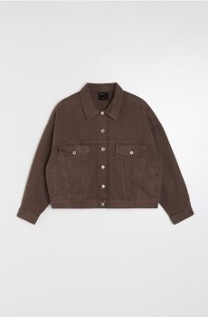 Оверсайз джинсова куртка - коричневий