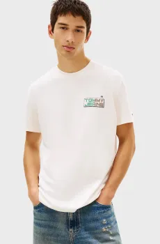 Мужская белая футболка GYM BLOCK Белый M Tommy Jeans DM0DM22536