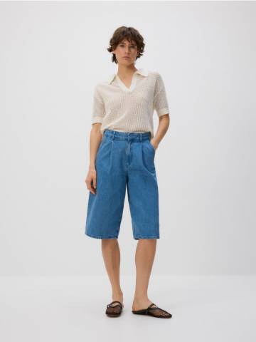 Reserved - Джинсові шорти з запахом спереду - синій - 9417B-50J