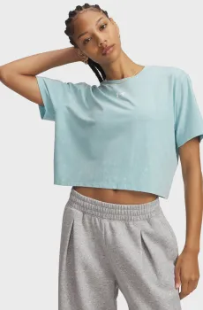 Женская голубая футболка UA Rival Boxy Tee Wash Голубой M Under Armour 6011065-425