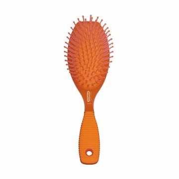 Массажная щетка для волос TITANIA с прорезиненной ручкой, оранжевая (1823)