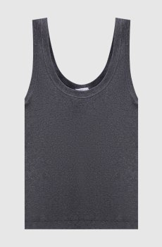 Серый топ в рубчик с цепочкой мониль