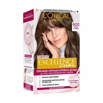 Крем-краска для волос LOreal Paris Excellence Creme с тройным уходом, 600 Темно-русый, 192 мл Крем-краска для волос LOreal Paris Excellence Creme с тройным уходом, 600 Темно-русый, 192 мл