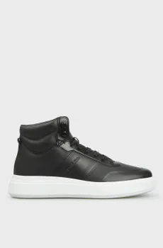 Мужские черные кожаные кроссовки HIGH TOP LACE UP HF Черный 40 Calvin Klein HM0HM01552