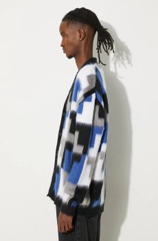 Кардиган с примесью шерсти Marcelo Burlon AOP Damier Cross Knit Cardigan