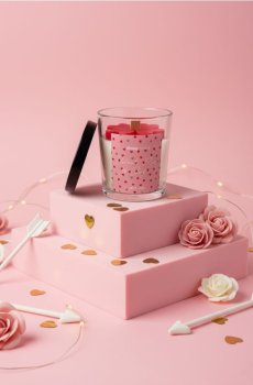 Валентинська ароматична свічка – Velvet Rose & Oud - червоний