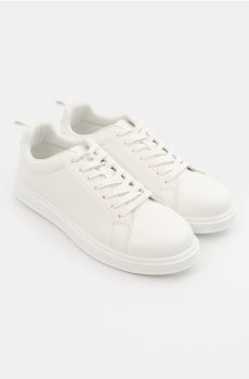 Кросівки з шнурівкою з екошкіри - білий