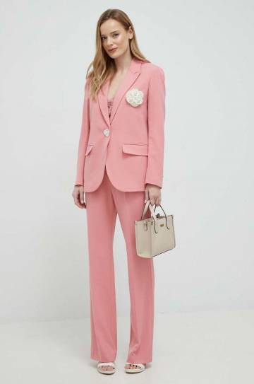 Пиджак с примесью шерсти Custommade Fabiana цвет розовый oversize однотонный Пиджак с примесью шерсти Custommade Fabiana цвет розовый oversize однотонный