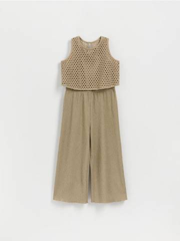 Reserved - GIRLS` JUMPSUIT - коричневувато-зелений - 846CY-78X Reserved - GIRLS` JUMPSUIT - коричневувато-зелений - 846CY-78X