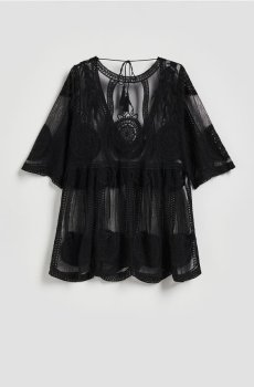 Reserved - Пляжна накидка з високим вмістом бавовни - чорний - 288ID-99X