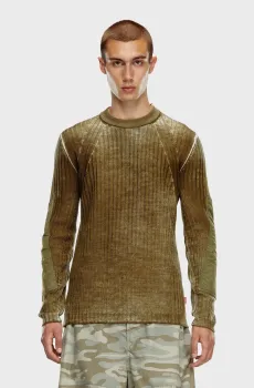 Мужской зеленый шерстяной джемпер K-RETRO Зеленый XL Diesel A14858 0JHAY