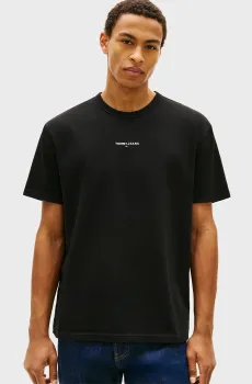 Мужская черная футболка TJM RLX LINEAR LOGO TEE EXT Черный XL Tommy Jeans DM0DM21110