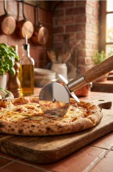 Ніж для піци - коричневий