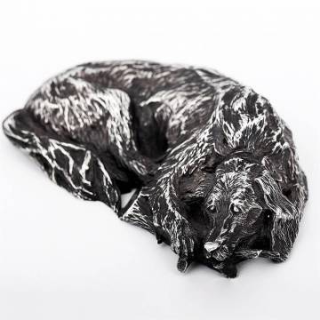 Серебряная фигура ручной работы "Спящая собака" Сер.14 Серебряная фигура ручной работы "Спящая собака" Сер.14