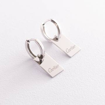 Серьги на застежке конго (белое золото) с06168 Серьги на застежке конго (белое золото) с06168